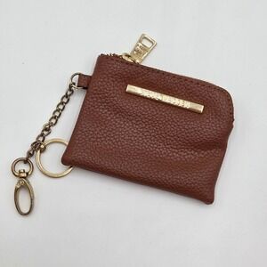 Steve‎ Madden Brown Card Holder Keychain Wallet Coin Purse Small